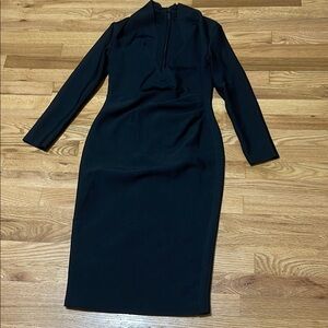 Black Sheath Long Sleeve Mock Neck Dress